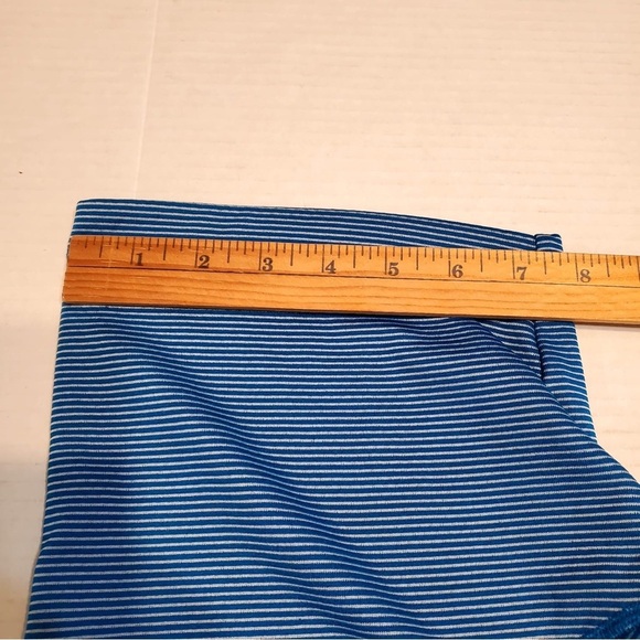 North Face Polo Shirt Men's Size L Flashdry Blue Short Sleeve With White Stripes - Picture 11 of 11